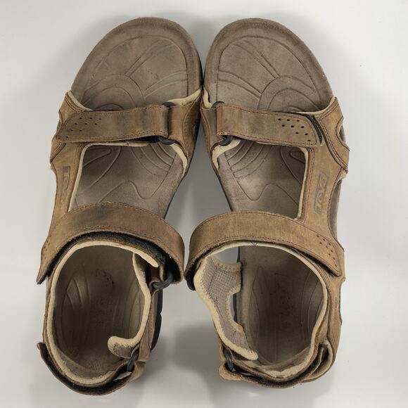 Teva Fossil Canyon Hiking Leather Active Sandals Brown Leather 6101 Mens Size 12 - Picture 6 of 9